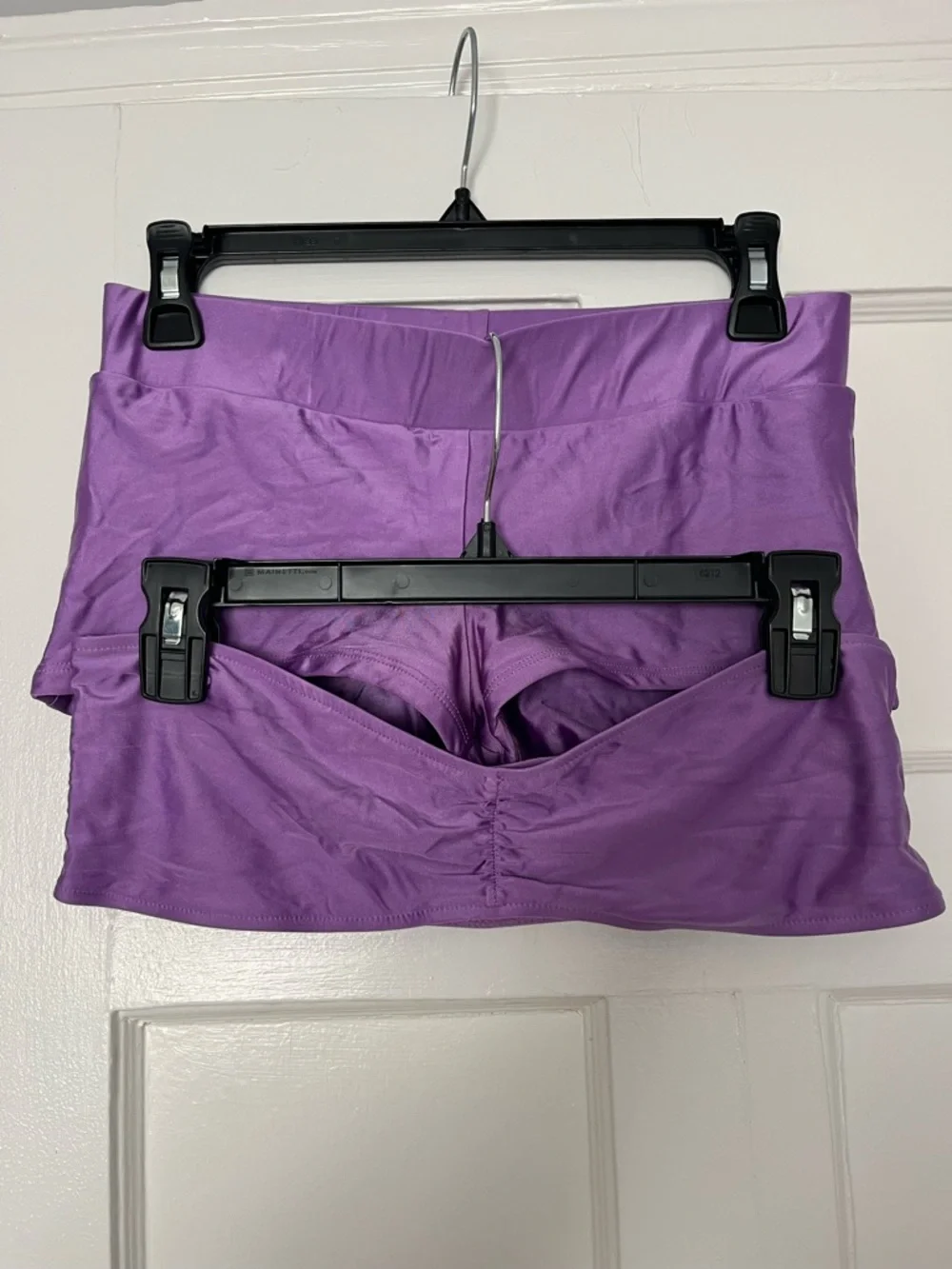 Frankie’s bikinis Jeanette purple bikini bandeau top sz L short set sz M NWOT